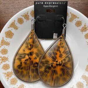 Bundle 3 pair for $12 Pure Expressions Dangle Earrings Leopard Print